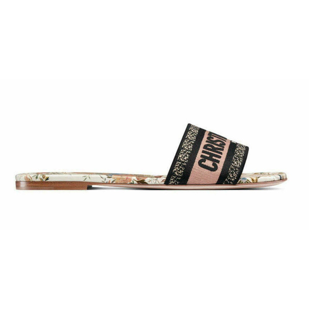 Christian Dior Dway Jardín D’ Hiver Embroidered Logo Slide Mule Flat Sandal 39 - Picture 3 of 15
